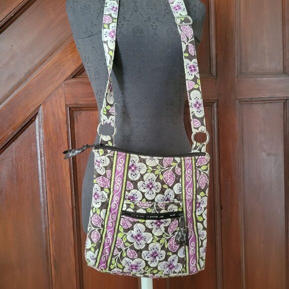 Vera Bradley Handbags - Vera Bradley Floral Crossbody Bag Quilted Cotton Adjustable Strap Zipper Pocket
